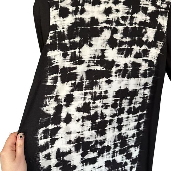 Mango MNG Basics Abstract Pattern Keyhole Back Dress - Picture 3 of 8